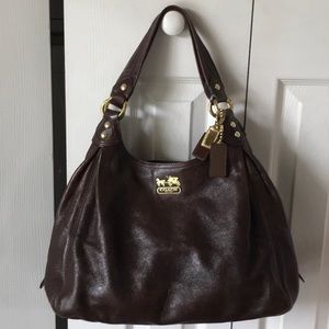 Coach Dark Brown Leather Madison Maggie Handbag